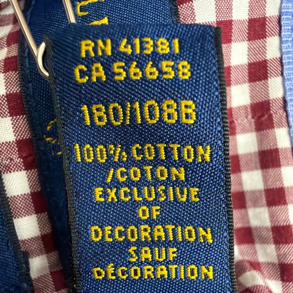 Ralph Lauren Red & White Cotton Button-Up Long-Sleeve Checkered Shirt Sz 2XB - Picture 9 of 12